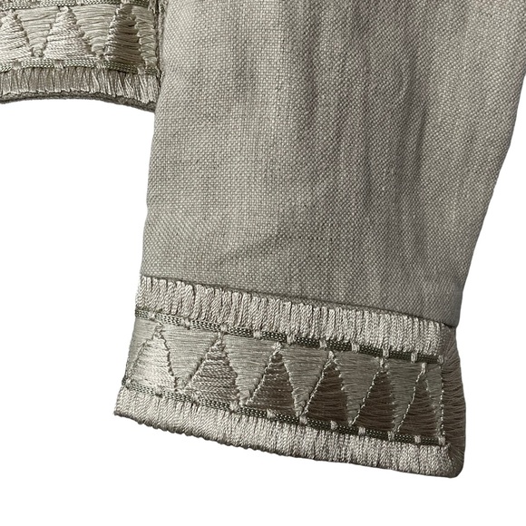 ETRO Linen Embroidered Military Style Jacket Crop 42 EU - Picture 5 of 10